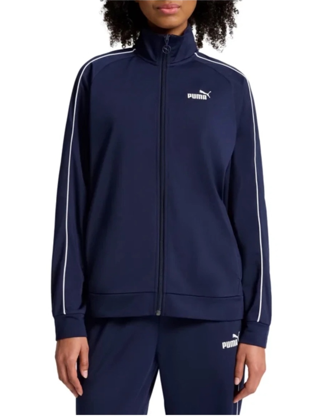 2 pieces set Puma Navy and White Zip-Front Track Jacket and pant SET